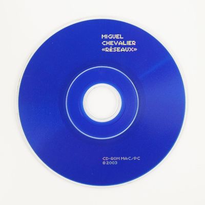 blue cd disc with white label on white surface with white background