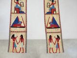 two egyptian paintings of a man and a woman holding hands
