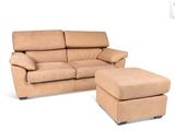 the couch and ottoman are sitting on a white background