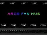 a black box with a rainbow light on top of it