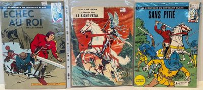 trois bandes dessinées sont alignées sur une surface blanche