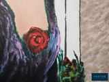 a painting of a woman with a flower in her hand