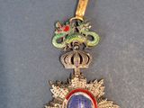 un petit insigne représentant un dragon, posé sur une table