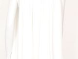 the back view of a mannequin wearing a white shirt and skirt