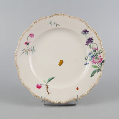une image représentant une assiette blanche ornée d'un motif floral