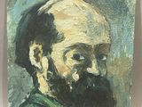 an oil painting of a man with a beard and a green shirt