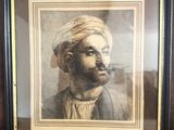 une photo encadrée représentant un homme portant un turban sur la tête
