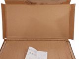 a cardboard box that has a piece of paper in it
