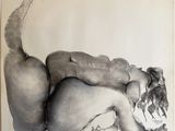 an image of a drawing of a woman laying on her stomach