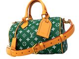 louis vuitton speedy bag in green and white