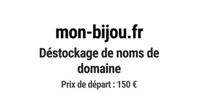 Nom de domaine mon-bijou.fr. Catégorie: Mode et textile.