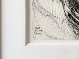 a drawing of a bird that is sitting in a frame