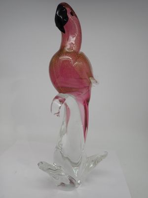 Perroquet en verre, H. 32cm - Photo 1