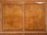 an old wooden window with a glass pane in the middle of it