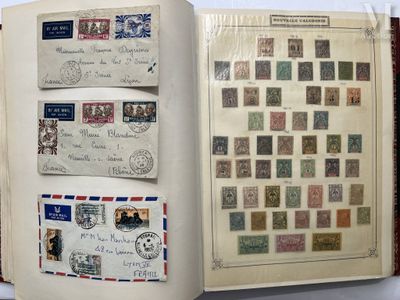 an open book with stamps on the pages of it