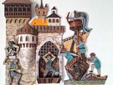 a picture of a picture of a castle made out of paper