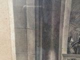 a drawing of a man sitting in a chair in front of a window