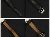 four different views of a watch on a black background