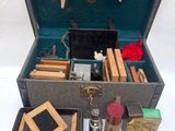a suitcase with a lot of things inside of it