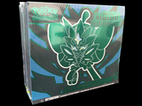une boîte de cartes à collectionner Pokémon au motif vert et noir