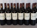 six bottles of wine are lined up in a row on a table