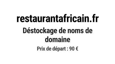Nom de domaine restaurantafricain.