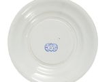 an image of a white plate with a blue design on it