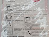 a plastic bag with instructions on it sitting on a table
