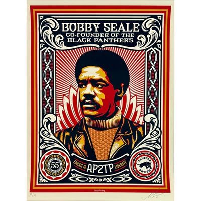 Shepard Fairey - Educate To Liberate (Cream) Bobby Seale