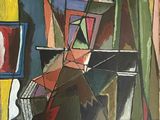 an image of a painting of a man sitting at a table