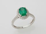 an emerald and diamond ring