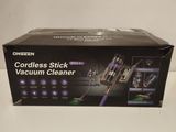 a box of cordless stick vacuum cleaner sitting on a counter