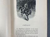 an open book with a picture of a man riding a horse