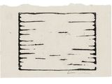 a black and white drawing of a square on a piece of paper