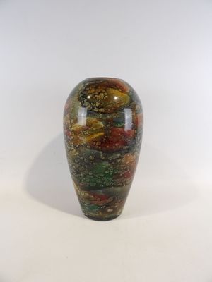Jean Noël BOUILLET (né en 1943), Vase ovoide en verre mouche…