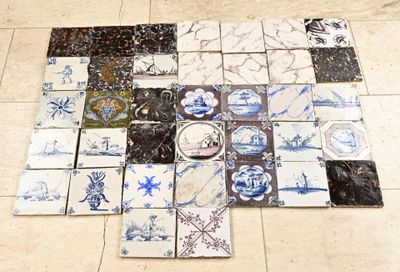 beaucoup de carreaux posés à même le sol