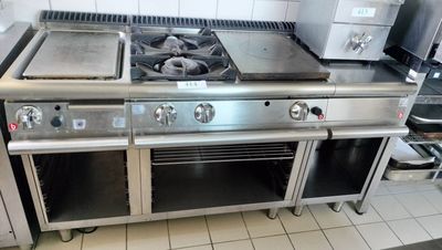 Piano de cuisson comprenant : plaque vif, 2 feux gaz plancha…
