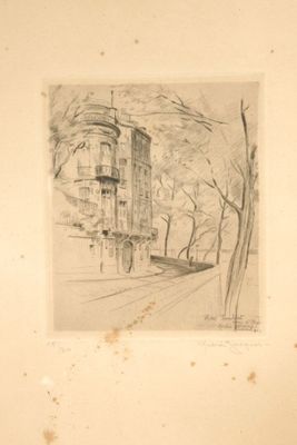 une photo représentant un dessin d'une rue dans une ville