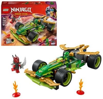 Le coffret Lego Ninja comprend une voiture de course verte et une borne d'incendie rouge