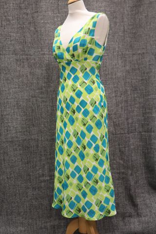 BCBG MAXAZRIA : robe en synthétique taille 4 5VERT ET JAUNE°