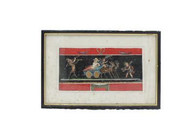 Lot comprenant - Une gouache dans le goût de la Rome antique…