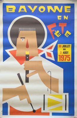 a poster of a man holding a knife in his right hand