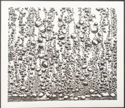 a black and white drawing of bubbles on a white background