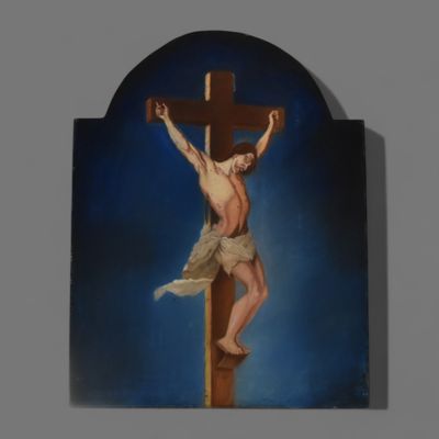 Ecole fin XIXe - début XXe, "Christ en croix".