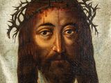 a painting of a man with a crown of thorns on his head