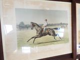 a picture of a man riding a horse in a room