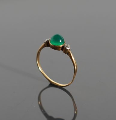 Bague en or jaune 18K 750 millièmes et platine 850 millièmes…