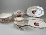 five different types of dishes and a bowl on the table