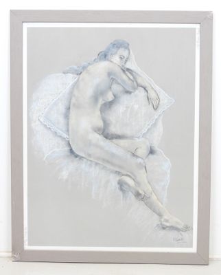 Nathalie MORALES (XXème) : Nu féminin.