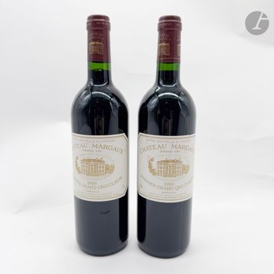 deux bouteilles de vin rouge posées l'une à côté de l'autre sur une surface blanche